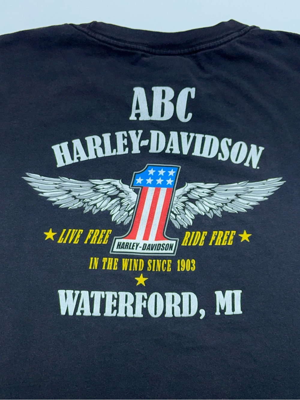 Harley Davidson Motorcycle T-Shirt Mens Size 3XL Black Cotton ABC Waterford MI